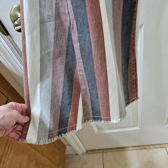 Wisteria Lane 26 Bell Bottom Jeans Vintage Style Striped Boho Y2K Hippie 70's - Picture 9 of 14
